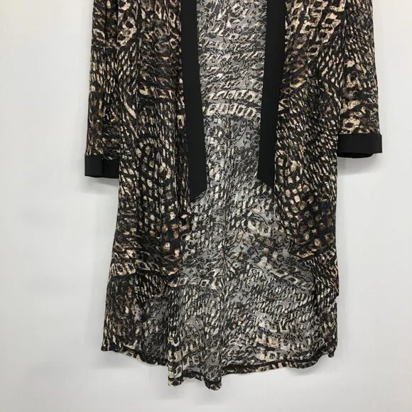 Initiatives Brown Abstract Patterned Robe Cardigan size M - Picture 5 of 15